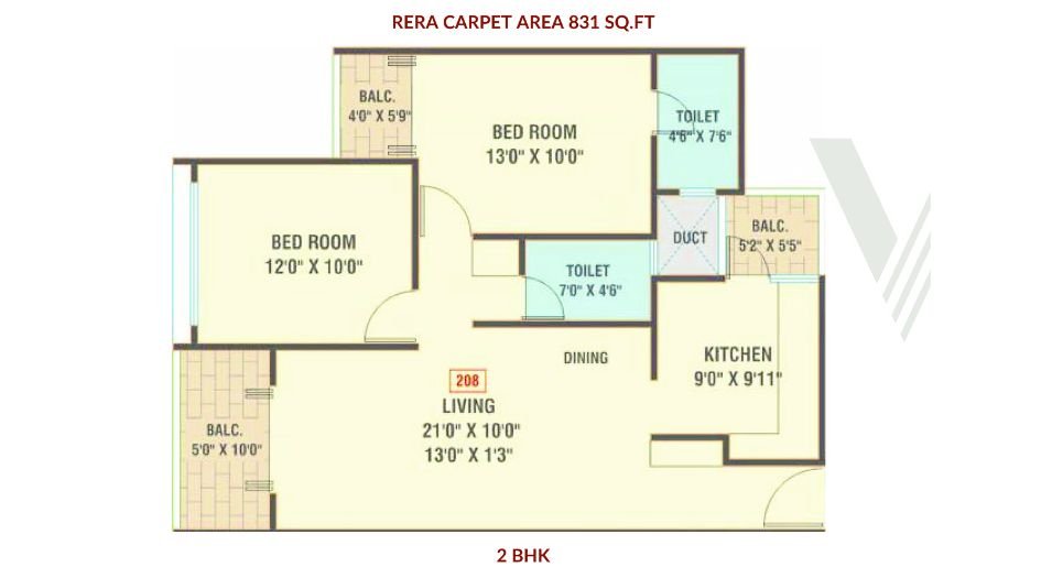 Valeentina-Tower-Floor-Plan-2 BHK-831Sqft